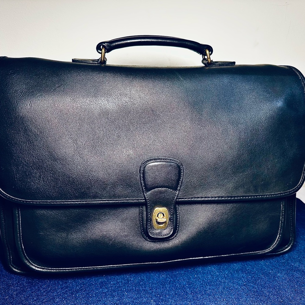 COACH Metropolitan Briefcase 5180 Black USA Leather Bag Vintage